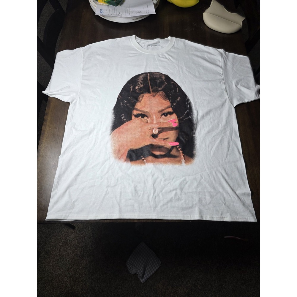 Nicki Minaj Headgear Classics Graphic T Shirt Men's 3XL White Rap Hip Hop Tee